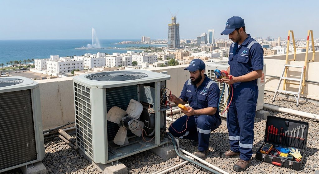 تصليح أعطال التكييف في شركة صيانة مكيفات بجدة بضمان معتمد